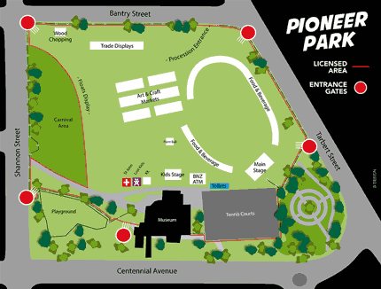 Contact Blossom Festival Sat in Pioneer Park, Map